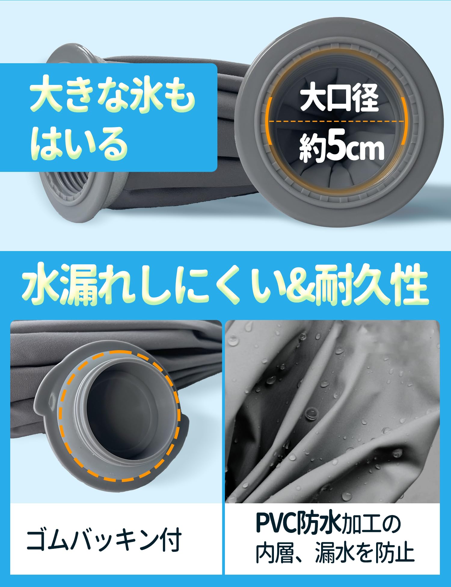 Amazon | アイシング 氷嚢 2個(S+M) セットアイスバッグ 氷のう 大口径